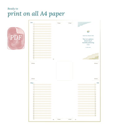 Pocket | Bundle | Year at a glance, future log & month on 2 pages