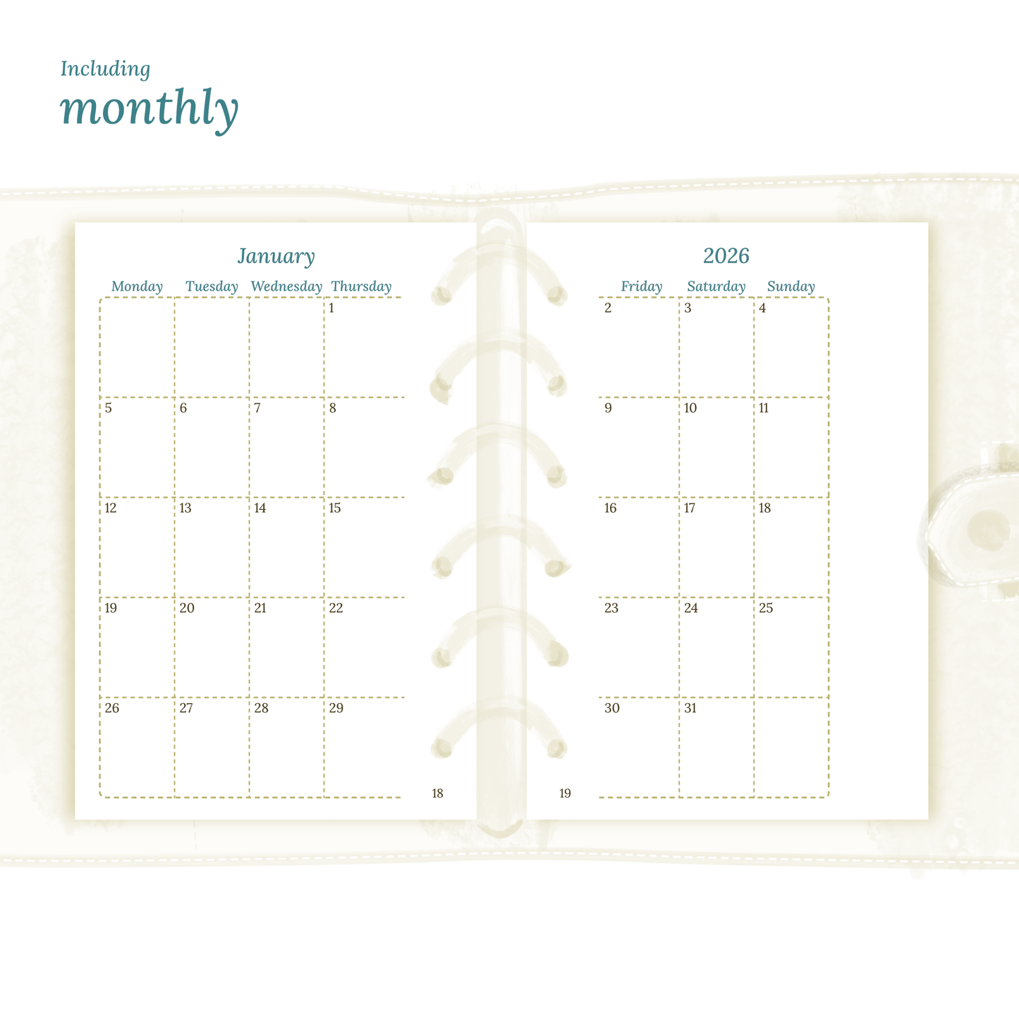 Pocket | Bundle | Year at a glance, future log & month on 2 pages