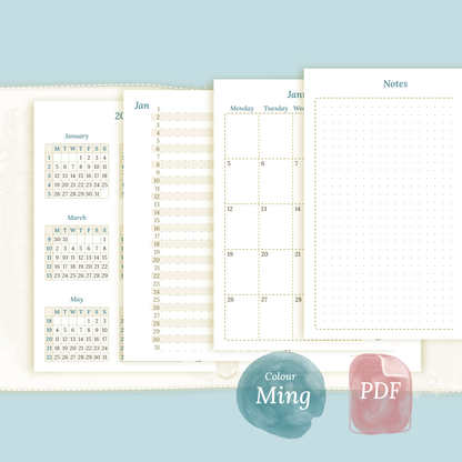 Pocket | Bundle | Year at a glance, future log & month on 2 pages