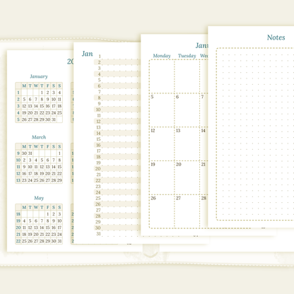 Pocket | Bundle | Year at a glance, future log & month on 2 pages