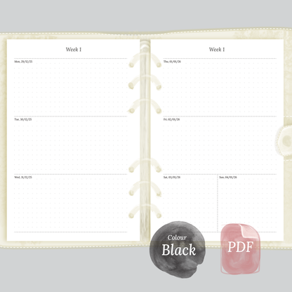 A5 | W2P | Week on 2 pages