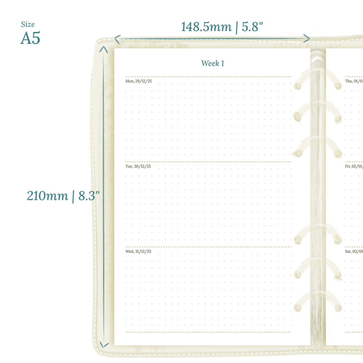 A5 | W2P | Week on 2 pages