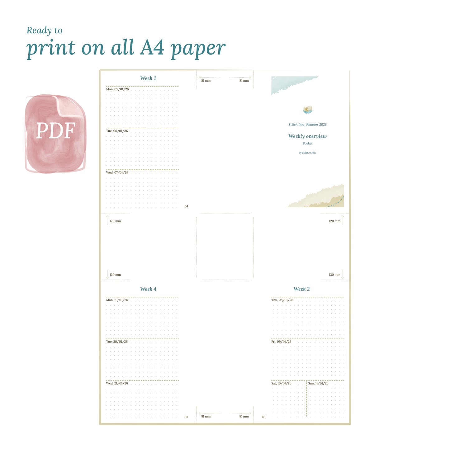 Pocket | W2P | Week on 2 pages
