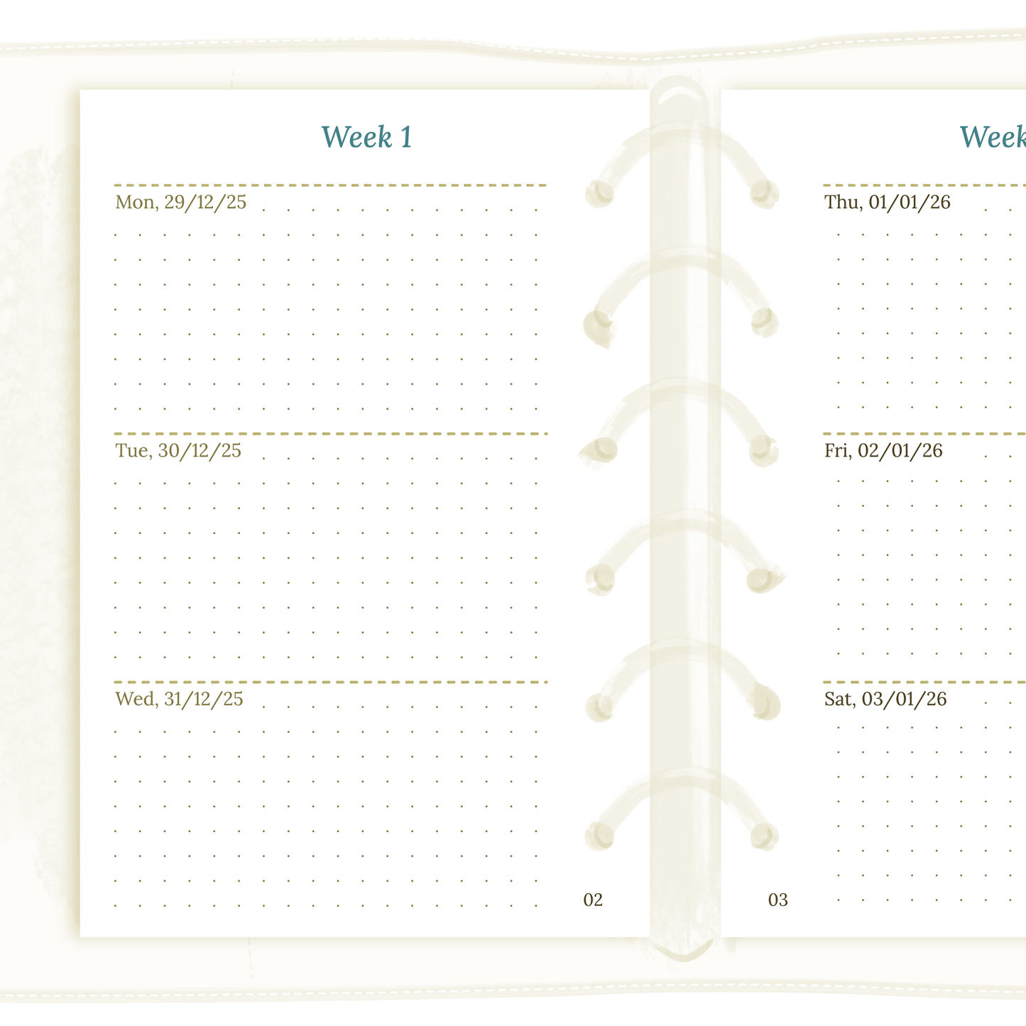 Pocket | W2P | Week on 2 pages